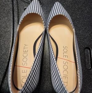 Sole Society Desi Navy Gingham 6.5